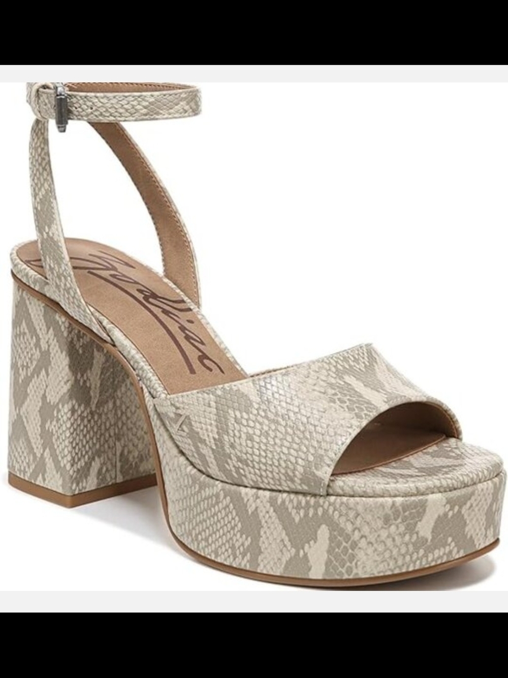 Women's Zodiac Taupe Snake-Print Platform Sandal